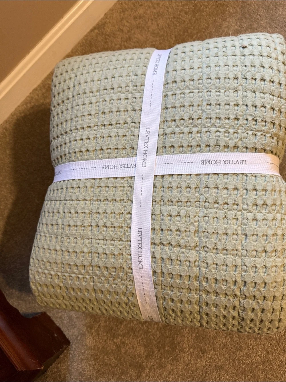 Levtex Sage Green Waffle Quilt Set